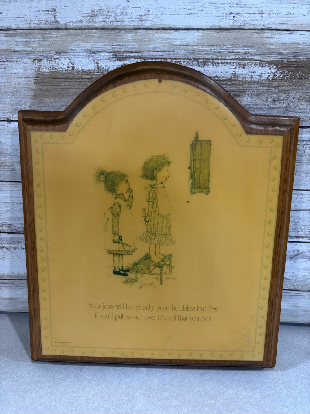 Vintage Hollie Hobby style decoupage art